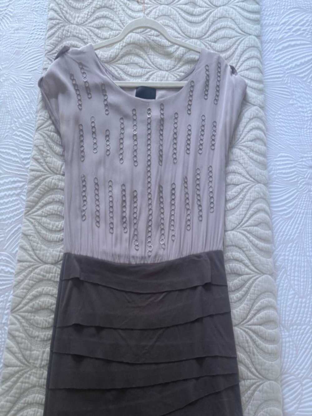 aryn K. mixed fabric dress